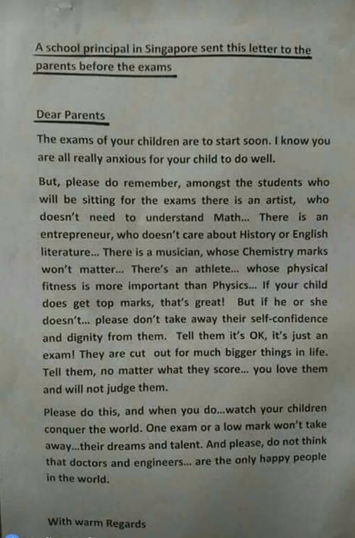Principals Letter To Parents